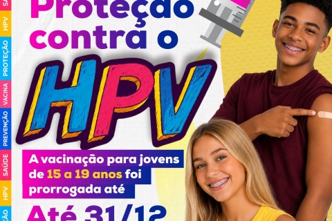 Vacinação contra HPV para jovens de 15 a 19 anos é prorrogada até dezembro