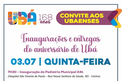 Ubá 168 anos!